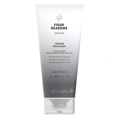 Picture of FOUR REASONS Color Mask - Graphite - (27 Colors) Toning Treatment, Color Depositing Conditioner, Tone & Enhance Color-Treated Hair - Semi Permanent Hair Dye, Vegan and Cruelty-Free, 6.76 fl oz