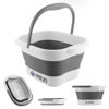 Picture of AWA Foot Soaking Tub, Collapsible Foot Bath Soak Tub for Soaking Feet, Pedicure Bowl, Plastic Feet Soaking Tub with Acupressure Massage Points, Foldable Laundry Basket (White Foot Tub)