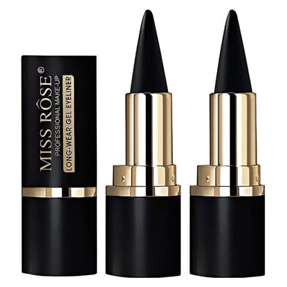 Picture of Miss Rose M Gel Eyeliner, 2 Pcs Black Eyeliner Pencils, delineador de ojos contra el agua, Easy to Use, Eye Makeup for Women (Black Pack of 2)