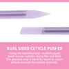 Picture of Bona Fide Beauty Glass Cuticle Pusher - 1Pc Purple Nail Care Tool. Dual Ended Manicure Tool with Pointed and Slanted End.