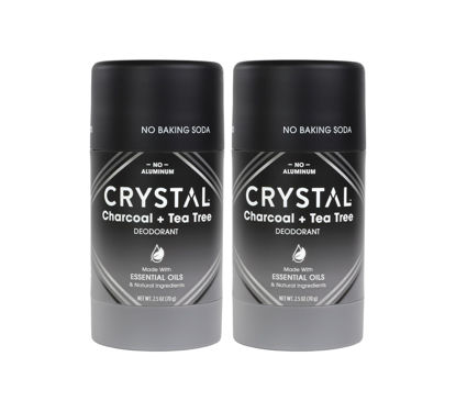 Picture of Crystal Deodorant Magnesium Solid Stick Natural Deodorant, Charcoal & Tea Tree, 2.5 oz (Pack of 2)