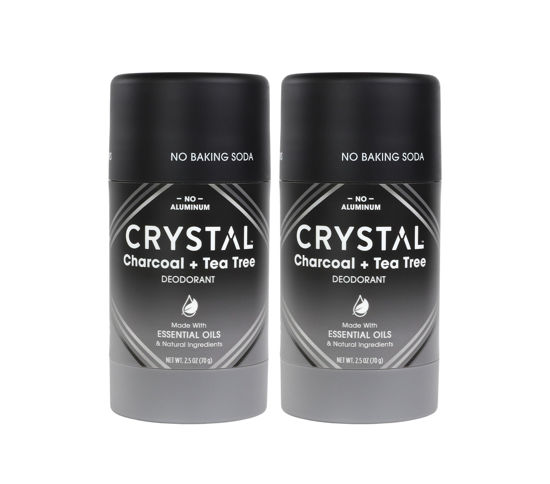 Picture of Crystal Deodorant Magnesium Solid Stick Natural Deodorant, Charcoal & Tea Tree, 2.5 oz (Pack of 2)