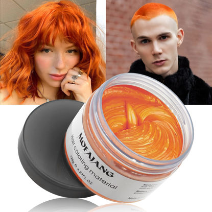 Picture of Orange Temporary Hair Dye Wax Natural Instant Hair Color Wax Pomades 4.23 oz,Hair Styling Clay for Party, Cosplay, Halloween,Christmas