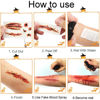Picture of 3D Fake Scars Halloween Makeup Kit,30 Sheets Scar Sticker 150PCS+Fake Blood Spray 1.76oz