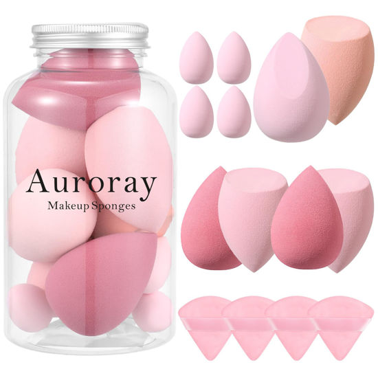 Picture of 14 Pcs Makeup Sponge Set,Beauty Sponges Blender with 4 Pcs Powder Puff and 4 Pcs Mini Make up Sponges Valentine's Day,Mother's Day for Women Liquid,Foundation,Powder,Concealer,Cream(Pink)
