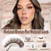Picture of Yawamica Brown Lash Clusters Fluffy Eyelash Extension 10-16mm Individual Lashes D Curl Eyelash Clusters 40D+50D+70D Volume 300pcs Cluster Lashes Pestañas Pelo a Pelo DIY Lash Extension at Home