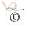 Picture of onstary Embroidered letter combination cosmetic bag，Personalized Present Bag, Suitable for Wedding, Birthday, Holiday, is a Great Gift for Women, Mom, Teachers, Friends, Bridesmaids (U)