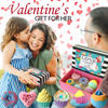 Picture of Valentine Bath Bombs Gift Set - 6pc Aromatherapy Natural Bath Bombs with Organic Ingredients, Skin Moisturizing Bubble Bath Fizzy, Gentle for Kids, Relaxing Birthday Bath Bombs for Girls, Women, Kids