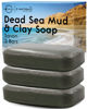 Picture of O NATURALS 3PCS Dead Sea Salt Mud & Clay Natural Bar Soap - Helps Acne Prone Skin - Scalp Exfoliator - Organic & Vegan Dead Sea Mud Soap - Natural Soap for Men & Women - 4 oz