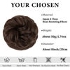 Picture of CJL HAIR Large Messy Bun Hair Piece Wavy Curly Scrunchies Synthetic Chignon Ponytail Hair Extensions Thick Updo Hairpieces for Women Dark Chocolate