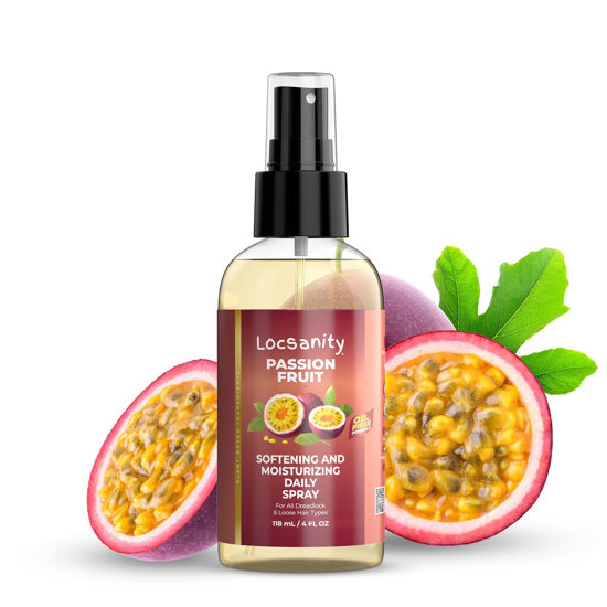 Picture of Locsanity Daily Moisturizing Spray for Dull, Dry Locs - Trial Size Passion Fruit Hair and Scalp Moisturizer for Dreadlocks, Sisterlocks, Microlocks, Braids to Control Oil and Frizz (4 fl oz)