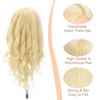 Picture of Opini Mannequin Head with 70% Real Human Hair Cosmetology Hairdresser Mannequin Doll Head for Practice Hair and Makeup (#613 Blond No makeup)