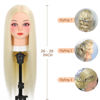 Picture of Opini Mannequin Head with 70% Real Human Hair Cosmetology Hairdresser Mannequin Doll Head for Practice Hair and Makeup (#613 Blond No makeup)