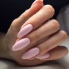 Picture of YOSOMK Light Pink Press on Nails Almond Shaped Fake Nails Medium Glossy Stick on Nails Pure Color Glue on Nails Acrylic Full Cover False Nails for Women