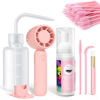 Picture of Buqikma Lash Cleaning Kit - Lash Shampoo Kit Eyelash Extension Cleanser for Extensions 60ML with Rechargeable Handheld Lash Fan Dryer Mascara Brush Rinse Bottle Makeup Cleansing Foam for Lash Care