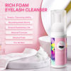 Picture of Buqikma Lash Cleaning Kit - Lash Shampoo Kit Eyelash Extension Cleanser for Extensions 60ML with Rechargeable Handheld Lash Fan Dryer Mascara Brush Rinse Bottle Makeup Cleansing Foam for Lash Care