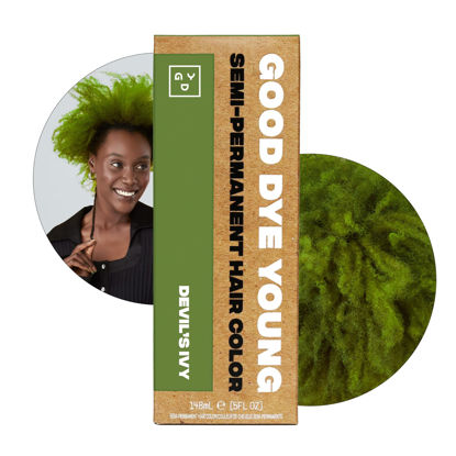 Picture of Good Dye Young Semi-Permanent Hair Color, Vegan and Cruelty-Free Green Hair Dye, Last up to 24 Washes, Non-Damaging Conditioning Hair Color (5FL OZ, Devil's Ivy)