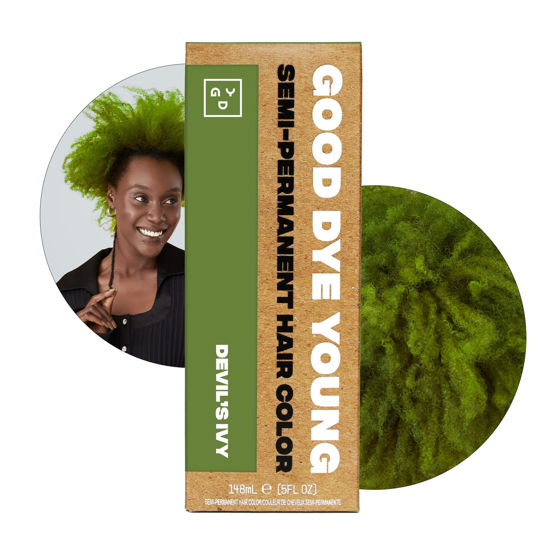Picture of Good Dye Young Semi-Permanent Hair Color, Vegan and Cruelty-Free Green Hair Dye, Last up to 24 Washes, Non-Damaging Conditioning Hair Color (5FL OZ, Devil's Ivy)