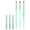 Picture of Green Nail Art Clean Up Brushes for Cleaning Polish Mistakes on the Cuticles, Acetone Resistant Nail Brush, Fingernail Cleaning Brushes for Nail Art and Designs (Round&flat&Bevel)