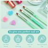 Picture of Green Nail Art Clean Up Brushes for Cleaning Polish Mistakes on the Cuticles, Acetone Resistant Nail Brush, Fingernail Cleaning Brushes for Nail Art and Designs (Round&flat&Bevel)