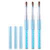 Picture of INENK Pearl Blue Nail Art Clean Up Brushes for Cleaning Polish Mistakes on the Cuticles, Acetone Resistant Nail Brush, Fingernail Cleaning Brushes for Nail Art and Designs (Round&flat&Bevel)