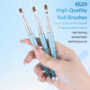 Picture of INENK Pearl Blue Nail Art Clean Up Brushes for Cleaning Polish Mistakes on the Cuticles, Acetone Resistant Nail Brush, Fingernail Cleaning Brushes for Nail Art and Designs (Round&flat&Bevel)