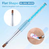 Picture of INENK Pearl Blue Nail Art Clean Up Brushes for Cleaning Polish Mistakes on the Cuticles, Acetone Resistant Nail Brush, Fingernail Cleaning Brushes for Nail Art and Designs (Round&flat&Bevel)