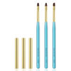 Picture of INENK Metal Blue Nail Art Clean Up Brushes for Cleaning Polish Mistakes on the Cuticles, Acetone Resistant Nail Brush, Fingernail Cleaning Brushes for Nail Art and Designs (Round&flat&Bevel)