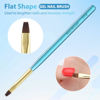 Picture of INENK Metal Blue Nail Art Clean Up Brushes for Cleaning Polish Mistakes on the Cuticles, Acetone Resistant Nail Brush, Fingernail Cleaning Brushes for Nail Art and Designs (Round&flat&Bevel)