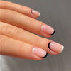 Picture of Press on Nails Square Black and White French Tip Extra Short False Nails Square Fake Nails Nude Full Cover Faux Nails Press ons for Women 24 Pcs