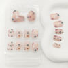 Picture of Short Press on Nails Cute Flowers Fake Nails Square Acrylic Nails Press ons Full Cover Glossy Colorful Floral Spring and Summer Stick Glue on Nails for Women Girls 24Pcs