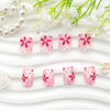 Picture of Press on Nails Square Fake Nails Short Pink Full Cover Acrylic Nails Flower Design Glue on Nails Glossy False Nails Press ons Artificial Stick on Nails for Women 24Pcs