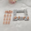 Picture of White French Tip Press on Nails Short Medium False Nails Square Fake Nails Nude Full Cover Faux Nails Press ons for Women Daily Wear Simple 24 Pcs