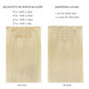 Picture of HOTBANANA Clip in Hair Extensions 16 inch 130g 7pcs Bleach Blonde Clip in Remy Human Hair Extensions Straight Hair Invisi Edge Clip Hair Full Head