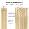 Picture of HOTBANANA Clip in Hair Extensions Real Human Hair 140g 9pcs 20 inch Dirty Blonde Mixed Bleach Blonde Clip in Human Hair Extensions Straight Remy Hair Extensions Full Head