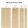 Picture of HOTBANANA Clip in Hair Extensions Real Human Hair 140g 9pcs 22 inch Dirty Blonde Mixed Bleach Blonde Clip in Human Hair Extensions Straight Remy Hair Extensions Full Head