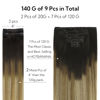 Picture of HOTBANANA Clip in Hair Extensions Real Human Hair 140g 9pcs 20 inch Balayage Ombre Brown to Dirty Blonde Clip in Human Hair Extensions Straight Remy Hair Extensions Full Head