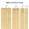 Picture of HOTBANANA Clip in Hair Extensions Real Human Hair 140g 9pcs 18 inch Light Blonde Highlighted Golden Blonde Clip in Human Hair Extensions Straight Remy Hair Extensions Full Head