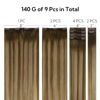 Picture of HOTBANANA Clip in Hair Extensions Real Human Hair 140g 9pcs 16 inch Balayage Chocolate Brown to Caramel Blonde Clip in Human Hair Extensions Straight Remy Hair Extensions Full Head