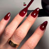 Picture of GLAMERMAID Cherry Red Press on Nails Medium Almond, Handmade Jelly Soft Gel Dark Red Glue on Nails Stiletto, Burgundy Emo Fake Nails Short Oval, Reusable Acrylic Stick on False Nails Kit for Women