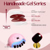 Picture of GLAMERMAID Cherry Red Press on Nails Medium Almond, Handmade Jelly Soft Gel Dark Red Glue on Nails Stiletto, Burgundy Emo Fake Nails Short Oval, Reusable Acrylic Stick on False Nails Kit for Women