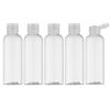 Picture of LISAPACK 3.4Oz Travel Bottles with Flip Cap (5 Pcs) Empty Dispenser Container for Travel Size Cosmetics (100ml, Clear Cap)