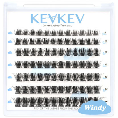 Picture of Lash Clusters 84 Pcs Cluster Lashes Eyelash Clusters DIY Cluster Eyelash Extensions Individual Lashes Soft and Comfortable (Windy,D-8-16mix)