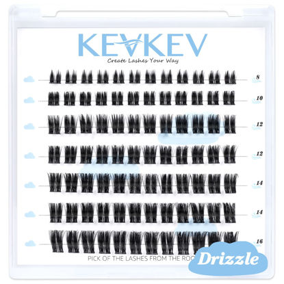Picture of Lash Clusters 84 Pcs Cluster Lashes Eyelash Clusters DIY Cluster Eyelash Extensions Individual Lashes Thin Band & Soft(Drizzle,D-8-16mix)
