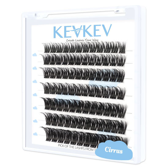 Picture of Lash Clusters 84 Pcs Cluster Lashes Eyelash Clusters DIY Cluster Eyelash Extensions Individual Lashes that Look Like Eyelash Extensions Natural Look Thin Band & Soft (Cirrus,D-10)