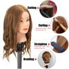 Picture of Opini Mannequin Head with 100% Real Human Hair Cosmetology Mannequin Doll Head for Practice Braiding Hairdresser Head with Stand and Tool (#Light Brown)