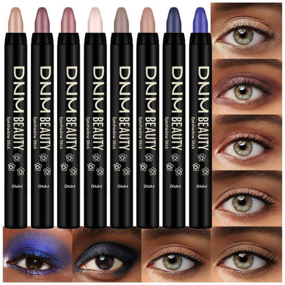 Picture of Kaely 8Pcs Cream Eyeshadow Stick Set for Eyes,Sand Orchid Rose Desert Ginger Caramel Midnight Blue Blue,Halloween Makeup,Matte Shimmer Eye Shadow Pencil Pen Crayon Waterproof,sombras para ojos 04