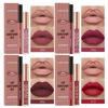 Picture of LANGMANNI 4pcs Matte Lipstick with Lipliners Durable Makeup Set,Long-Lasting Non-Stick Cup Not Fade Waterproof Pigmented Velvet Lipgloss Kit Beauty Cosmetics Makeup Gift for Girls(#3+4+6+12)