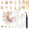 Picture of qiipii 2052Pcs Golden Rhinestones for Nails 72pcs Multi Shapes Crystal Flatback Champagne gold Rhinestones Gems +1980pcs Round Beads Glass Stones Diamonds Jewels w Wax Pen for Faces Eyes Makeup Crafts