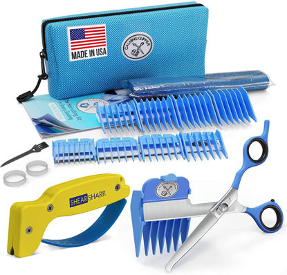 Picture of CALMING CLIPPER® - The Silent, Gentle Haircutting Kit for Children with Autism and Sensory Sensitivity - Includes Barber Cape (21pcs RH + Sharpener)